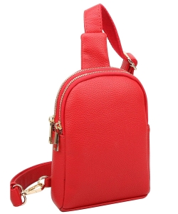 Fashion Multi Zip Sling Bag ND126 RED